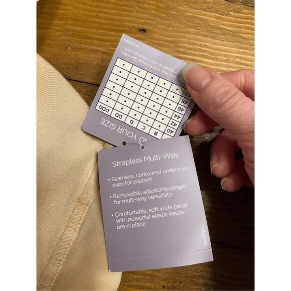 Catherines Intimates 46B Beige Strapless Multiway Adjustable Strap Bra NWT - Picture 6 of 8